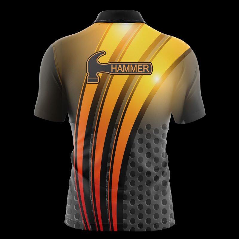 Hammer Men's Neon Orange Bowling Long Sleeve Shirt Hammer Bowling Gear