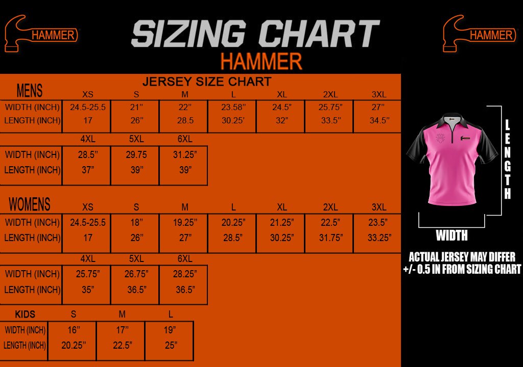 Jersey Sizing Chart